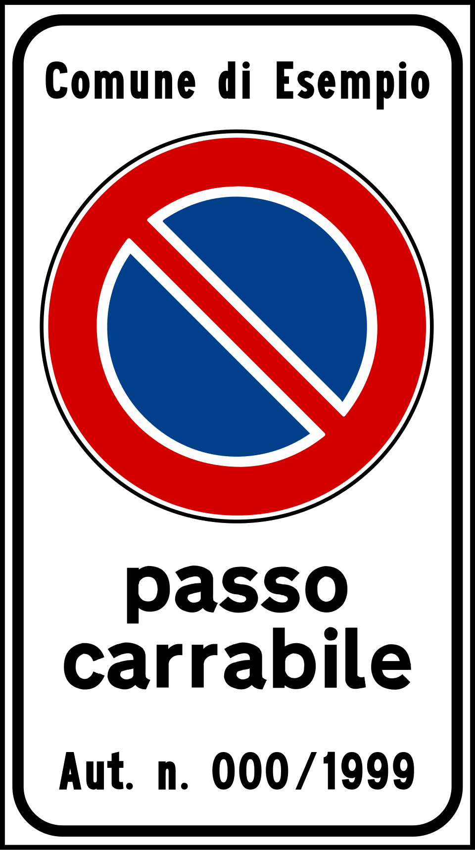 Cartello passo carrabile